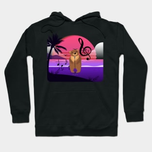 Funny Bear Singing at the beach Hoodie